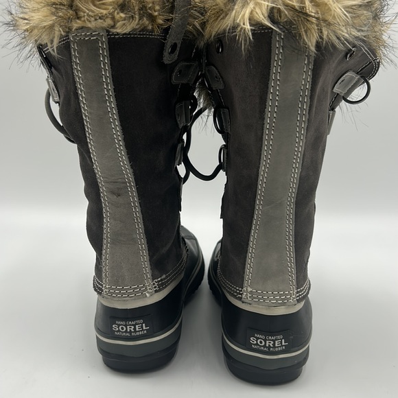 SOREL JOAN OF ARCTIC TALL FUAX FUR WINTER SNOW BOOT WOMEN SIZE 7 GRAY BLACK - Picture 5 of 11